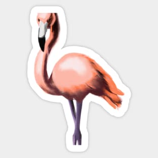 Cute Flamingo Drawing Sticker